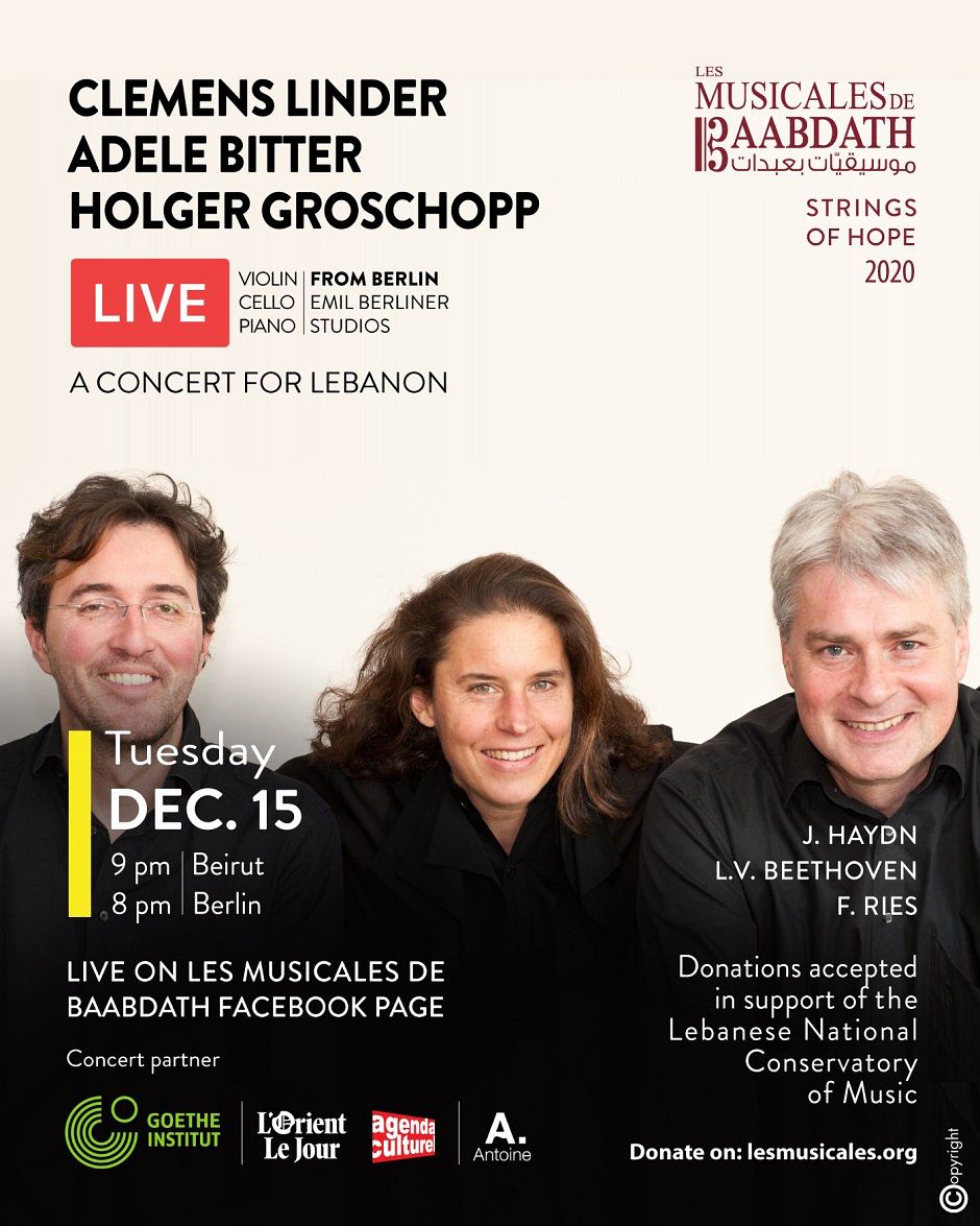 LES MUSICALES DE BAABDATH PRESENTE CLEMENS LINDER, ADELE BITTER & HOLGER GROSCHOPP LIVE DE BERLIN thumbnail