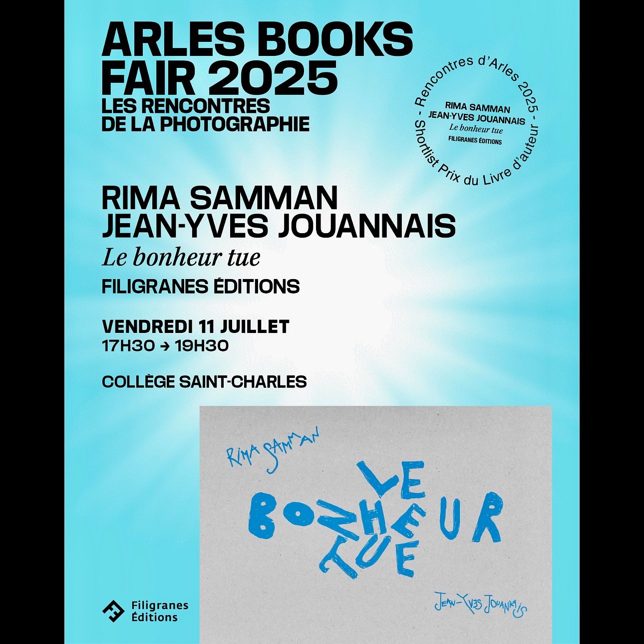 ARLES BOOKS FAIR 2025 : SIGNATURE : LE BONHEUR TUE, RIMA SAMMAN  thumbnail